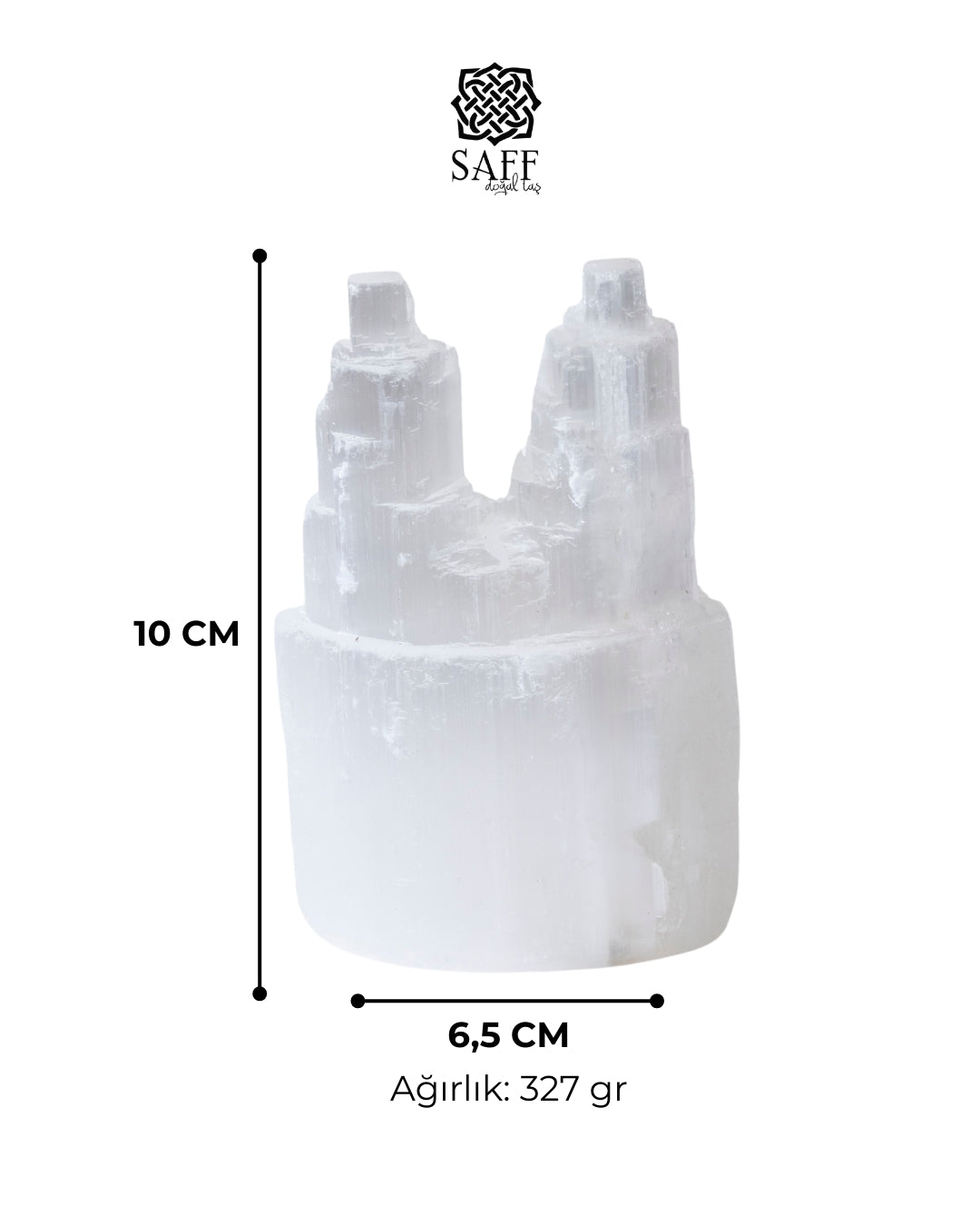 Çift Kule Selenit Mini Dağ Obje