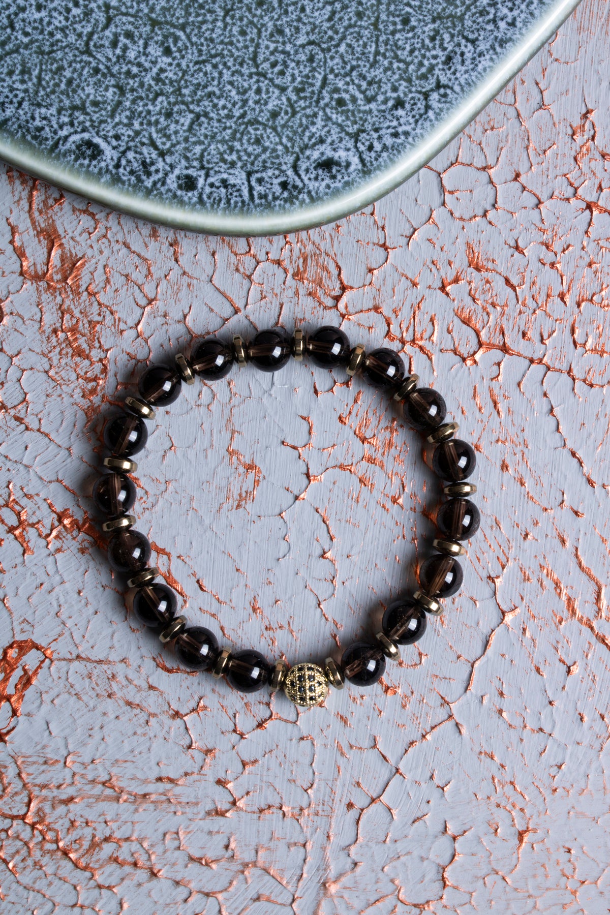 Dumanlı Kuvars &amp; Hematit Zirkon Aparat Bileklik