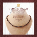 Dumanlı Kuvars 6 mm Düğümlü Doğal Taş Kolye