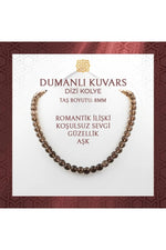 Dumanlı Kuvars 8 mm Dizi Doğal Taş Kolye