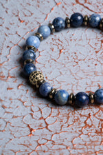 Dumortierite &amp; Hematit Zirkon Aparat Bileklik