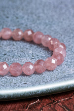 Fasetli Çilekli Kuvars Bileklik