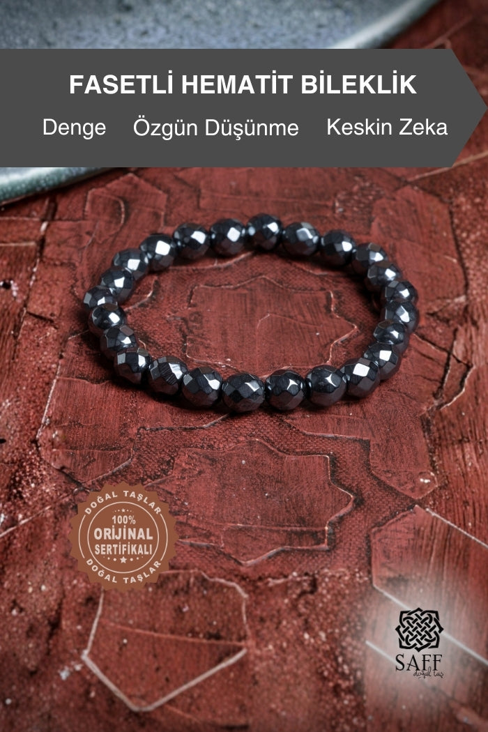 Fasetli Hematit Bileklik
