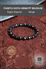 Fasetli Koyu Hematit Bileklik