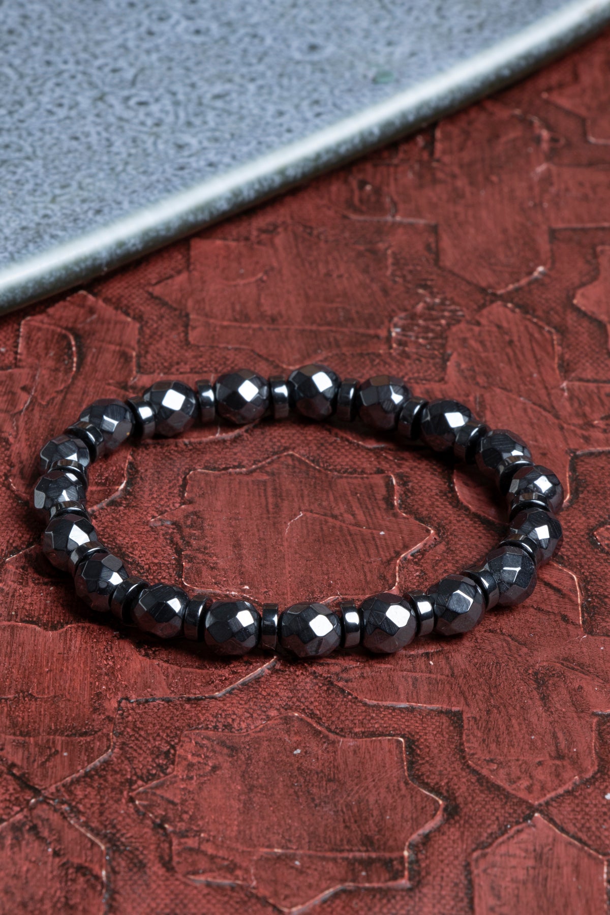 Fasetli Koyu Hematit Bileklik