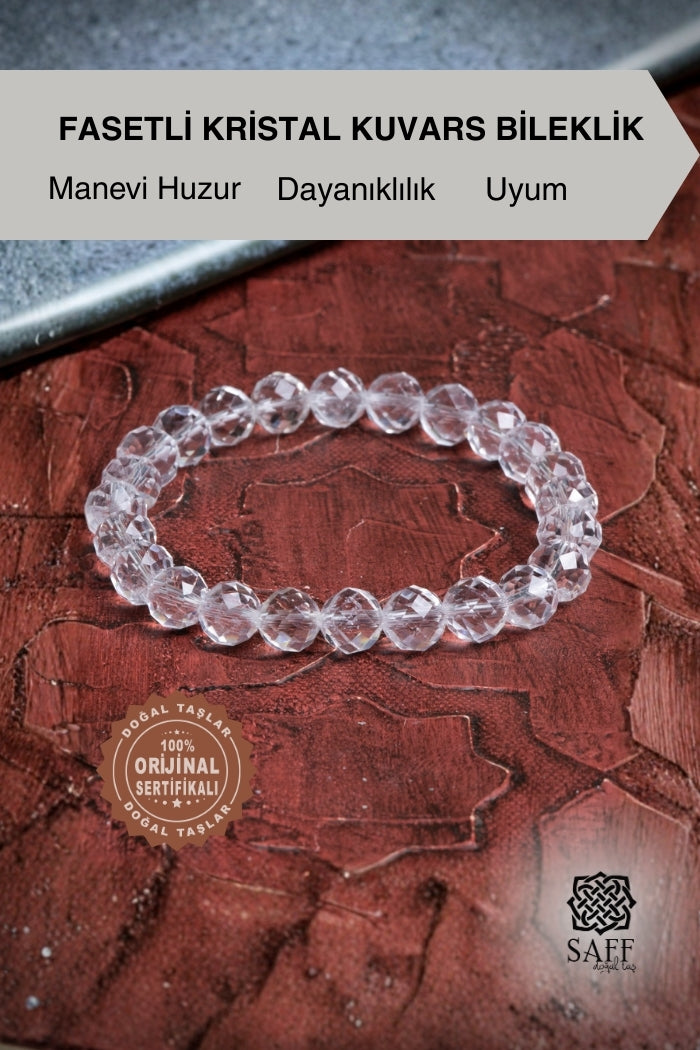 Fasetli Kristal Kuvars Bileklik