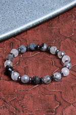 Fasetli Rutilli Kuvars Hematit Bileklik