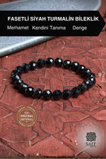 Fasetli Siyah Turmalin Bileklik