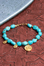 Firuze ( Turkuaz ) Lale Gümüş Aparatlı Doğal Taş Bileklik