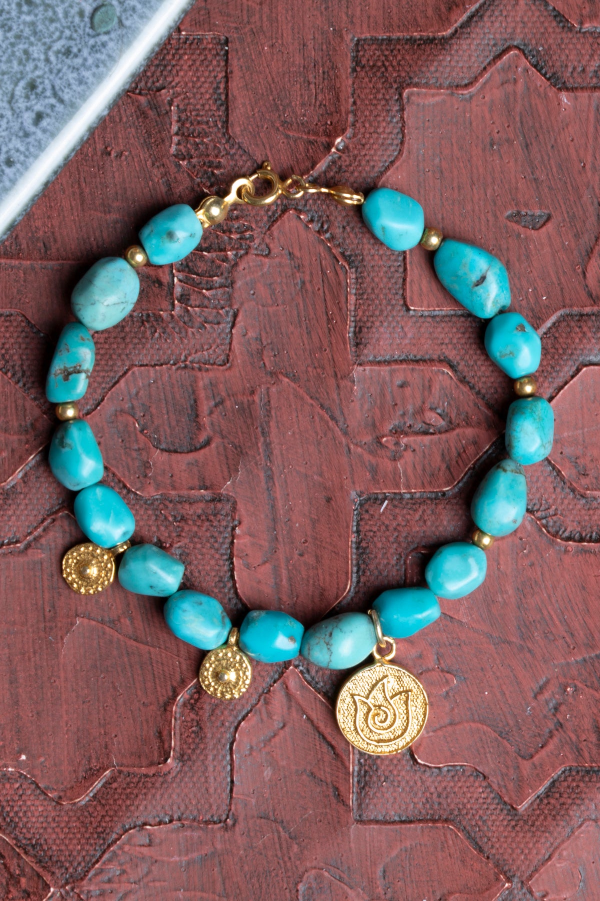 Firuze ( Turkuaz ) Lale Gümüş Aparatlı Doğal Taş Bileklik