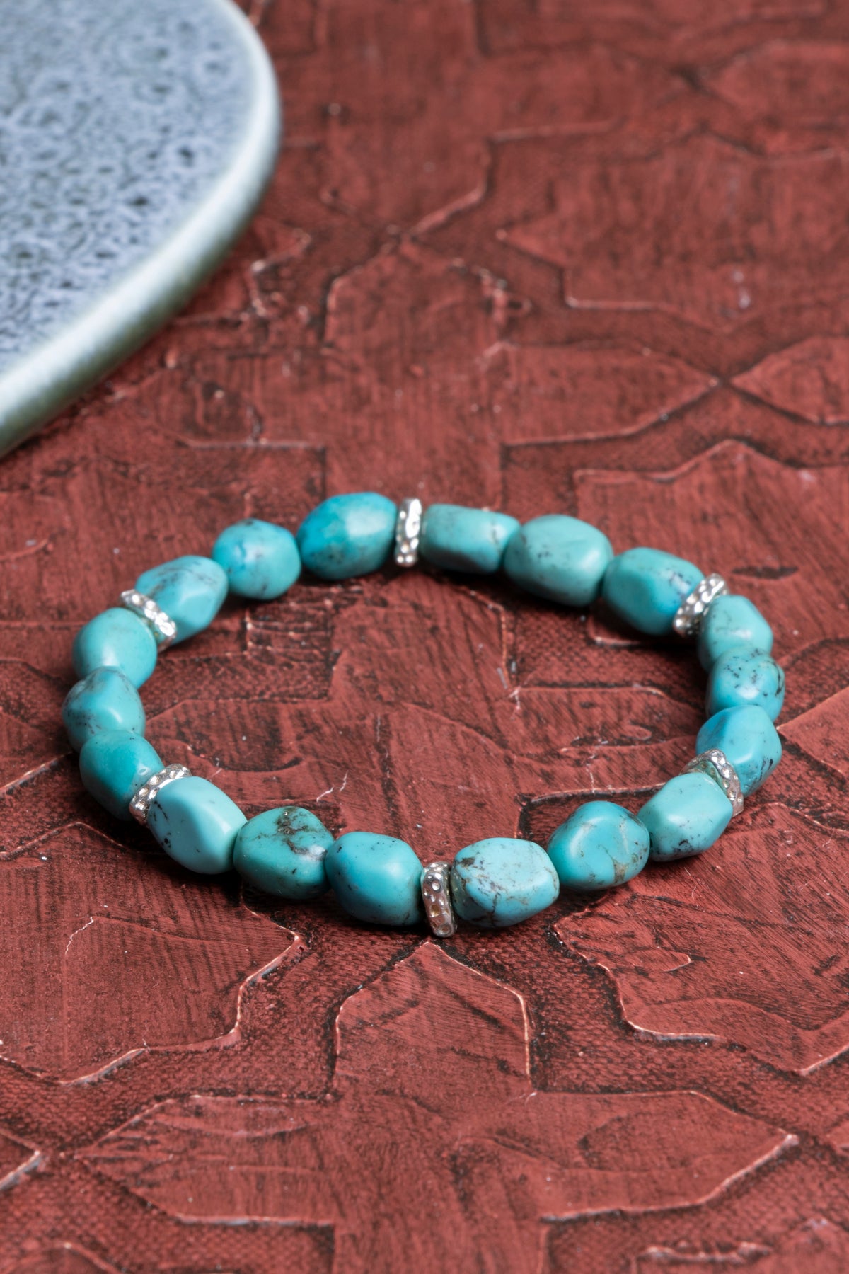 Firuze (Turkuaz ) Gümüş Aparatlı Bileklik