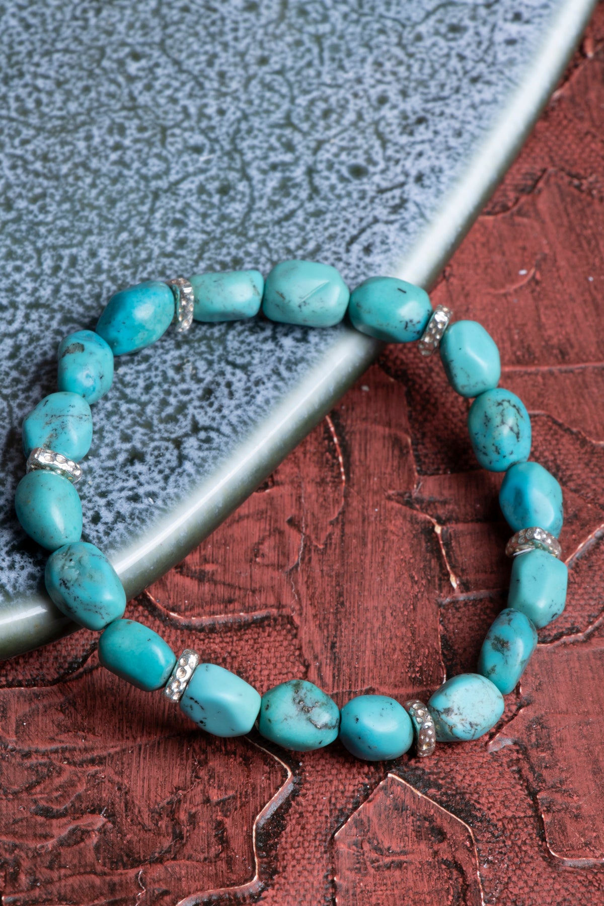 Firuze (Turkuaz ) Gümüş Aparatlı Bileklik