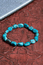 Firuze (Turkuaz) Gümüş Aparatlı Doğal Taş bileklik