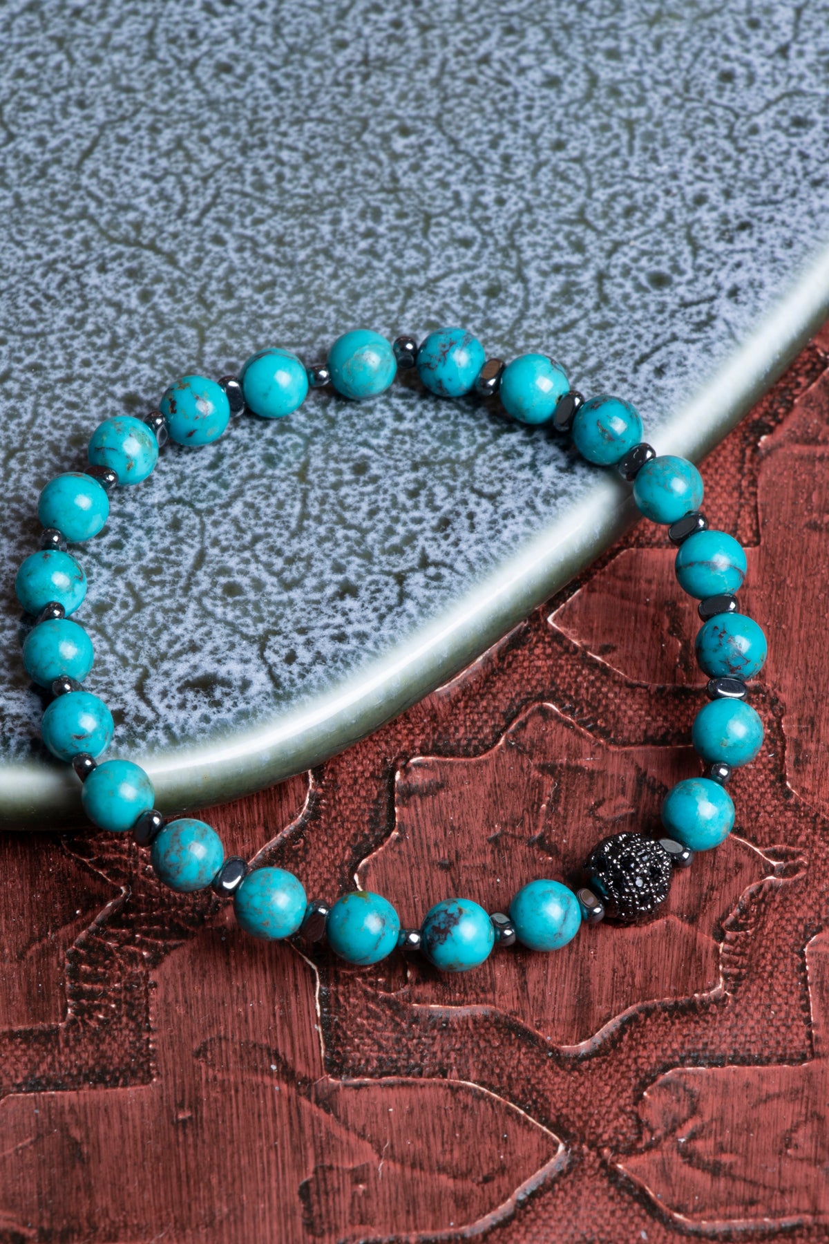 Firuze (Turkuaz) Zirkon Aparatlı Doğal Taş bileklik