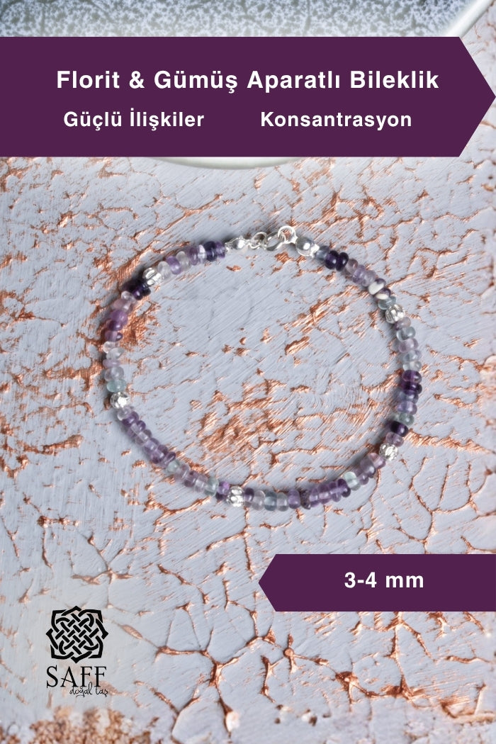 Florit &amp; Gümüş Aparatlı Bileklik
