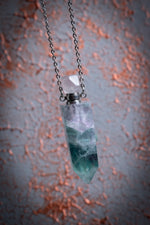 Florit Taşı Zincirli Esans Şişesi Kolye