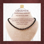 Golden Obsidyen 6 mm Düğümlü Doğal Taş Kolye