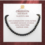 Golden Obsidyen 8 mm Dizi Doğal Taş Kolye