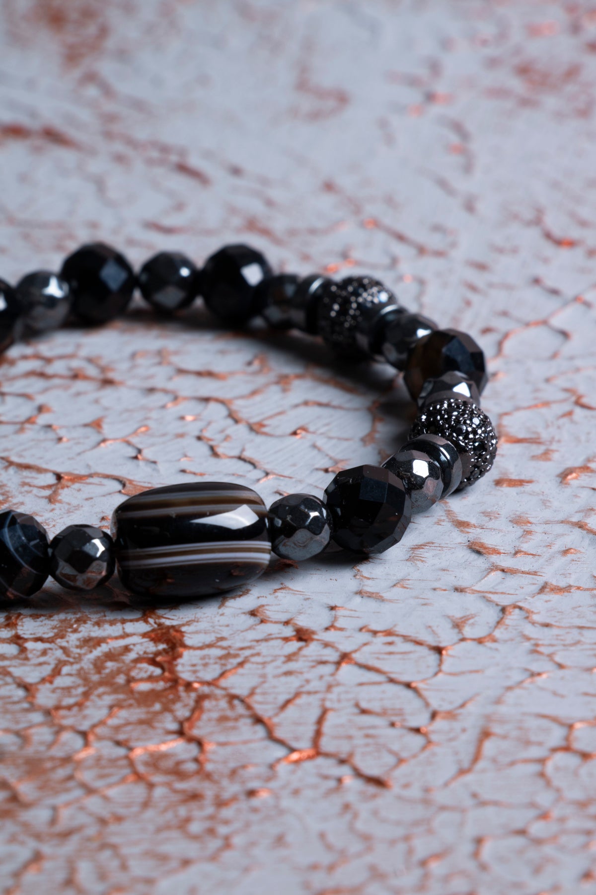 Göz Akik &amp; Hematit Zirkon Aparat Bileklik