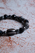 Göz Akik &amp; Hematit Zirkon Aparat Bileklik