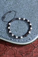 Havlit &amp; Hematit &amp; Zirkon Aparat Doğal Taş Makrome Bileklik