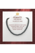Hematit 8 mm Dizi Doğal Taş Kolye