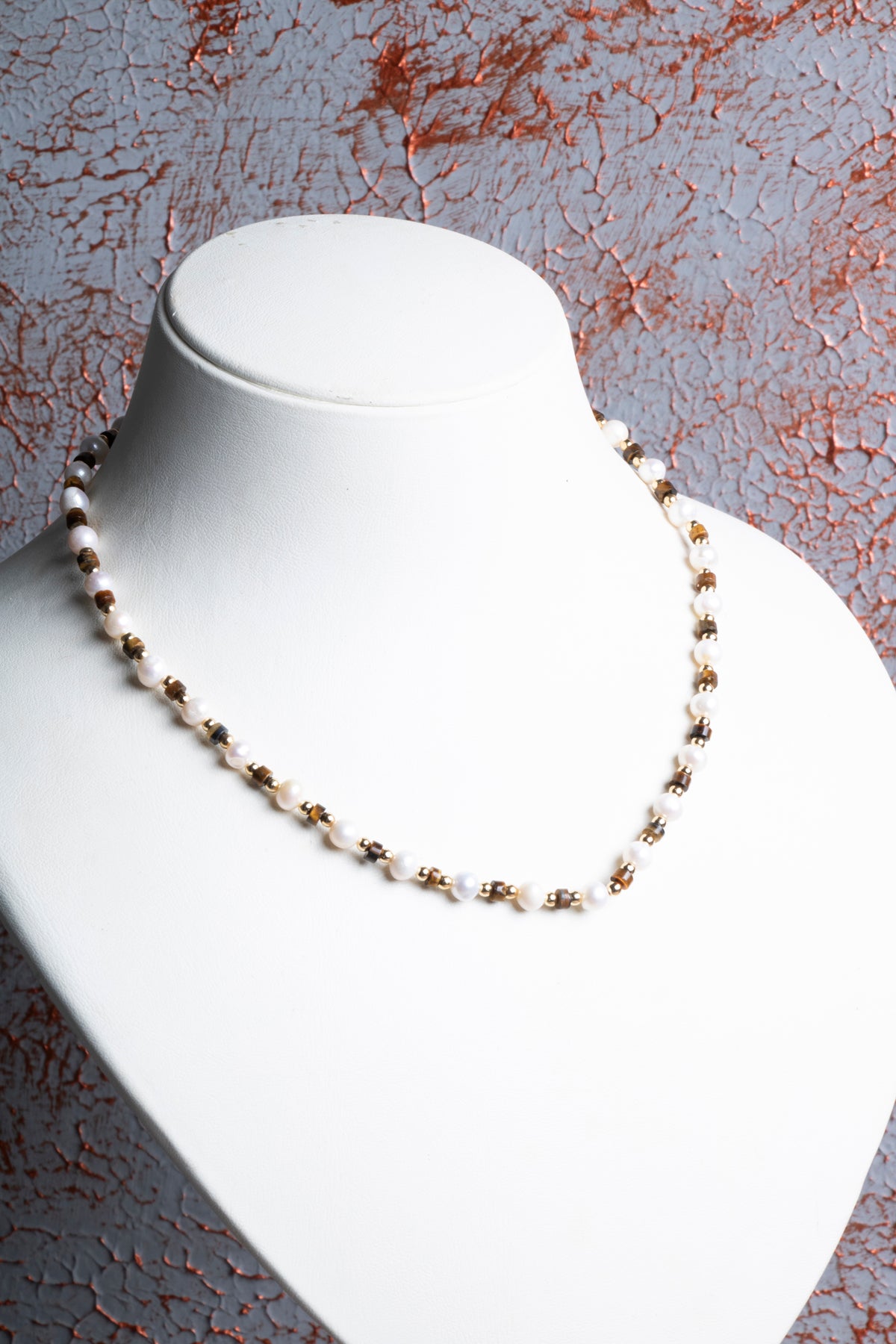 İnci &amp; Kaplan Gözü Kolye