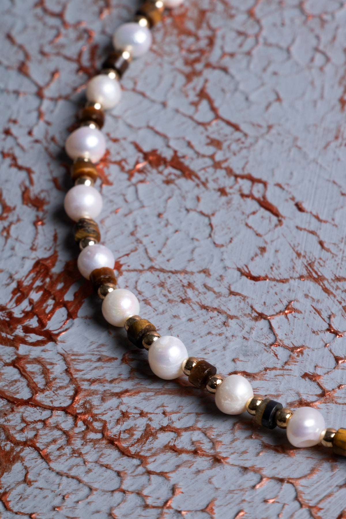 İnci &amp; Kaplan Gözü Kolye