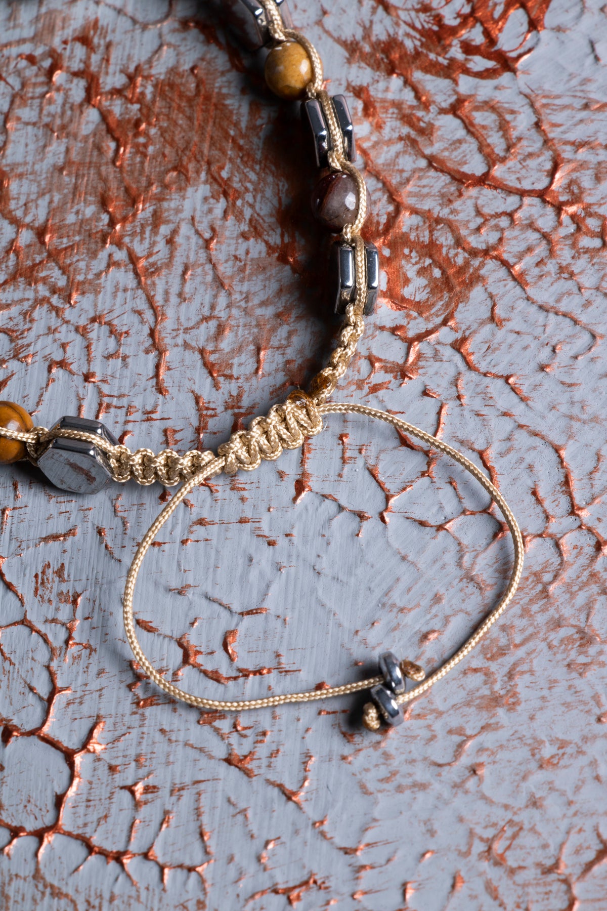 Jasper &amp; Hematit Makrome Bileklik