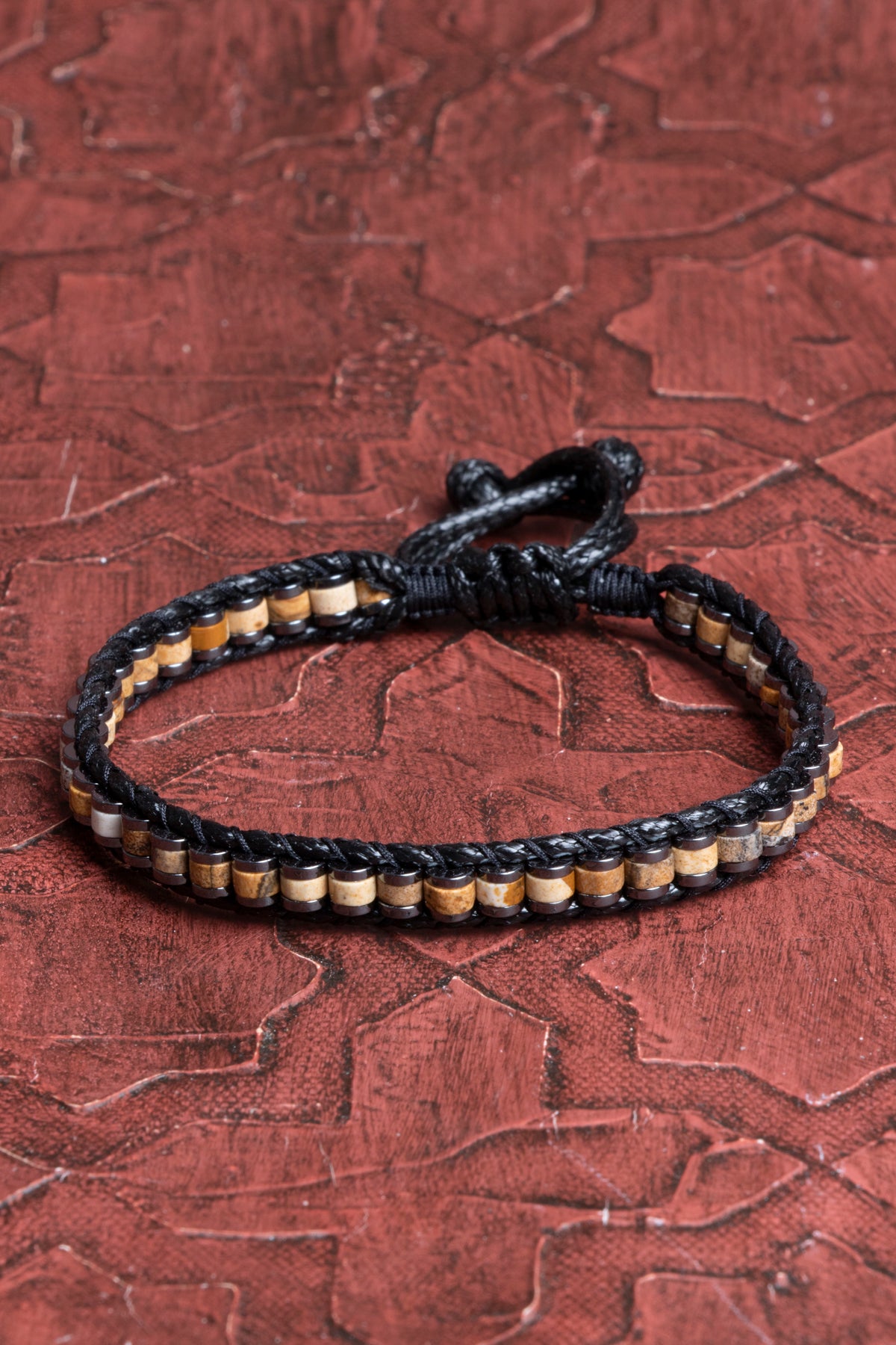 Jasper &amp; Hematit Özel Tasarım Makrome Bileklik