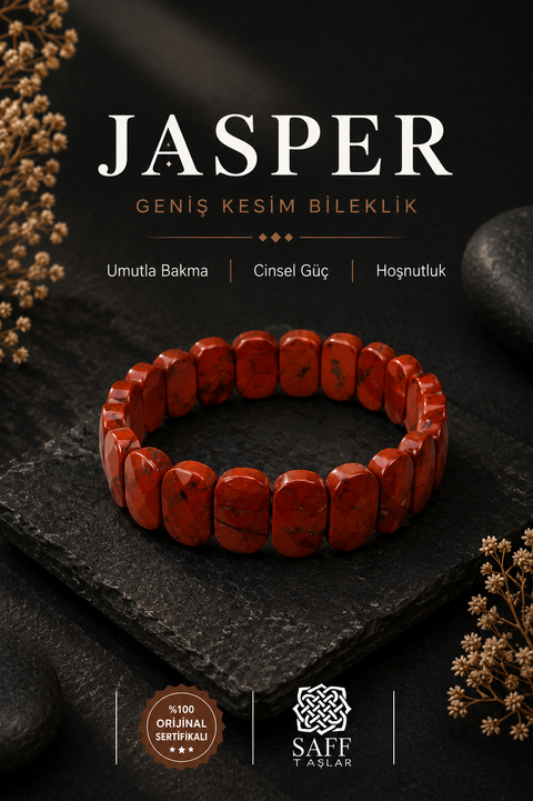 Jasper Doğal Taş Geniş Kesim Bileklik 210150