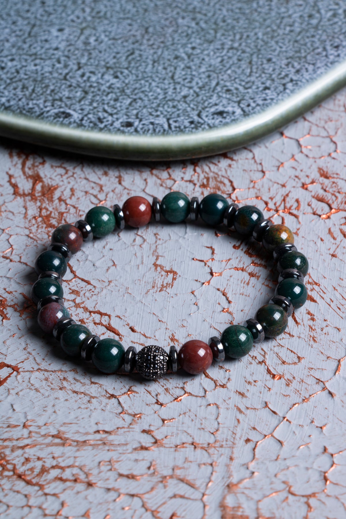 Kan taşı &amp; Hematit Zirkon Aparat Bileklik