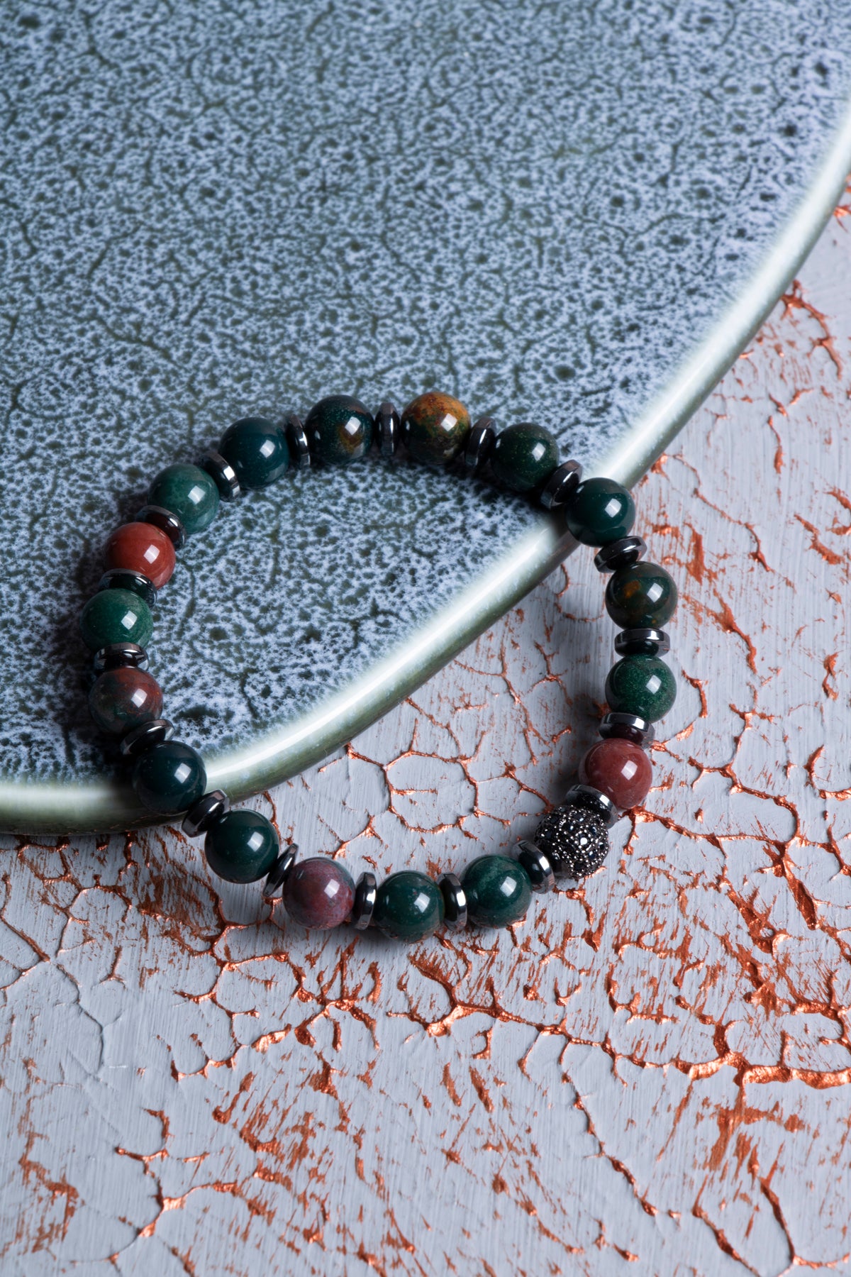 Kan taşı &amp; Hematit Zirkon Aparat Bileklik