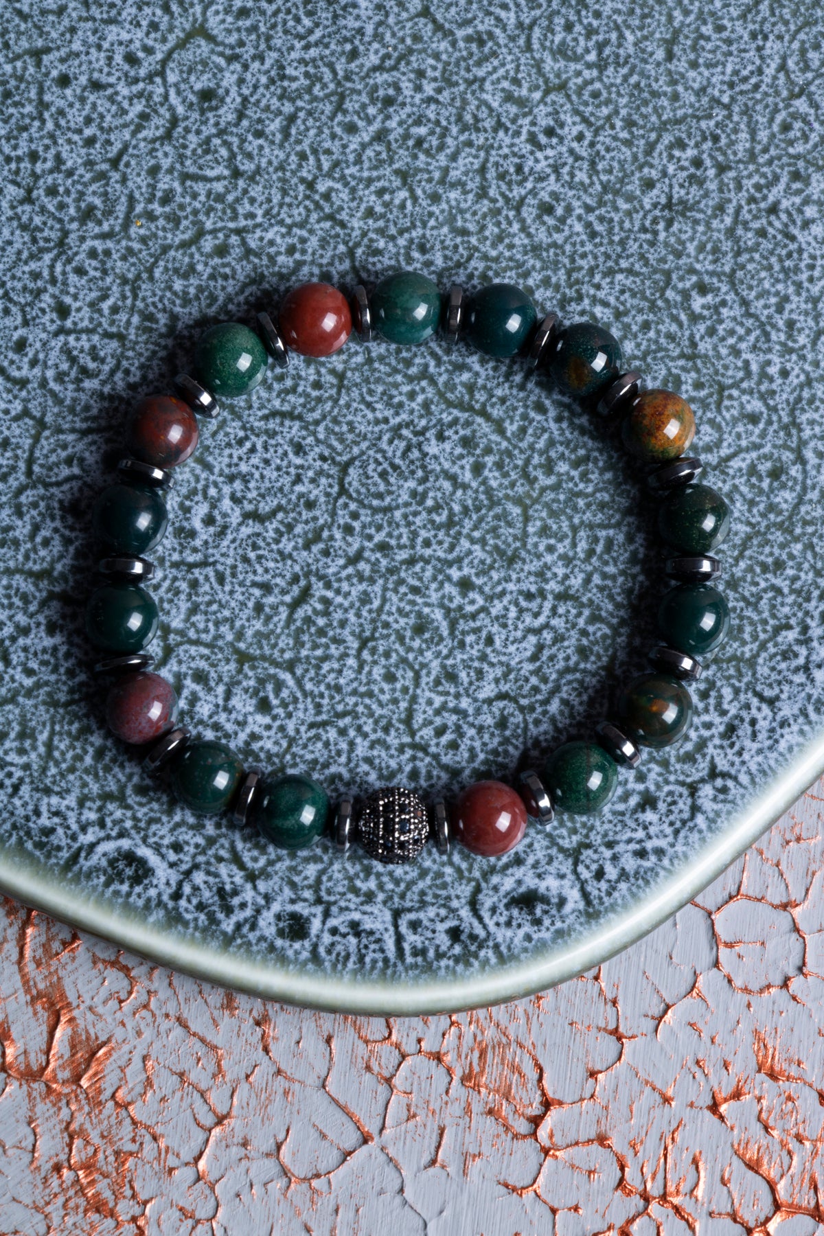 Kan taşı &amp; Hematit Zirkon Aparat Bileklik