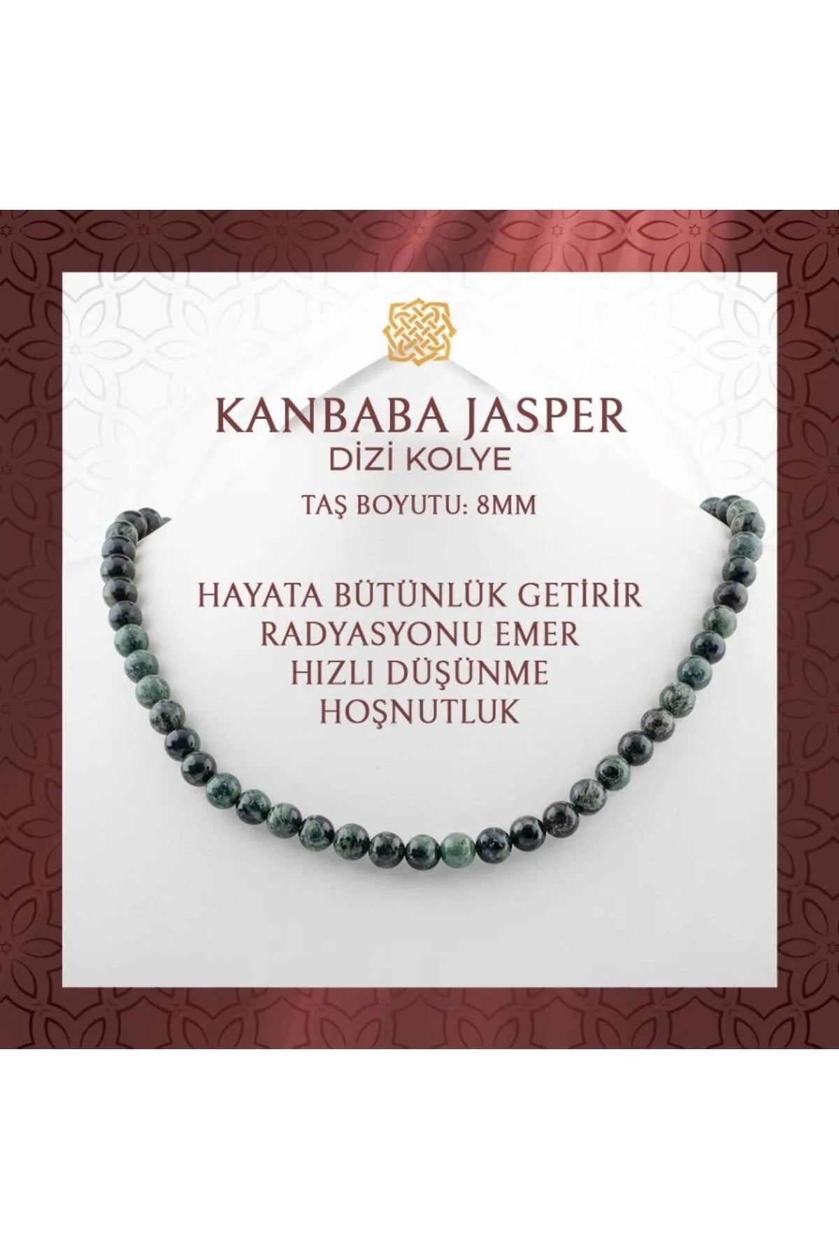 Kanbaba Jasper 8 mm Dizi Doğal Taş Kolye