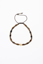 Kaplan Gözü &amp; Hematit &amp; Sitrin Makrome Bileklik