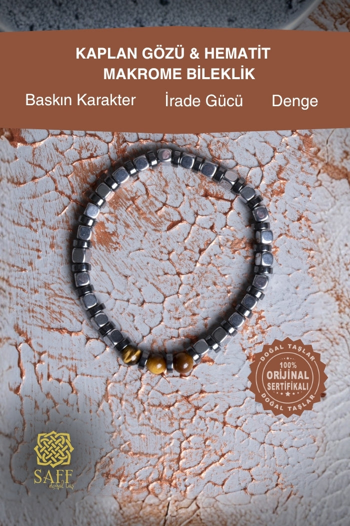 Kaplan Gözü &amp; Hematit Bileklik
