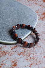 Kaplan Gözü &amp; Hematit Geniş Kesim Bileklik