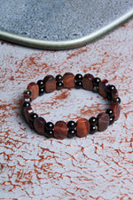 Kaplan Gözü &amp; Obsidyen Geniş Kesim Bileklik