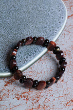 Kaplan Gözü &amp; Obsidyen Geniş Kesim Bileklik