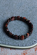 Kaplan Gözü &amp; Obsidyen Geniş Kesim Bileklik