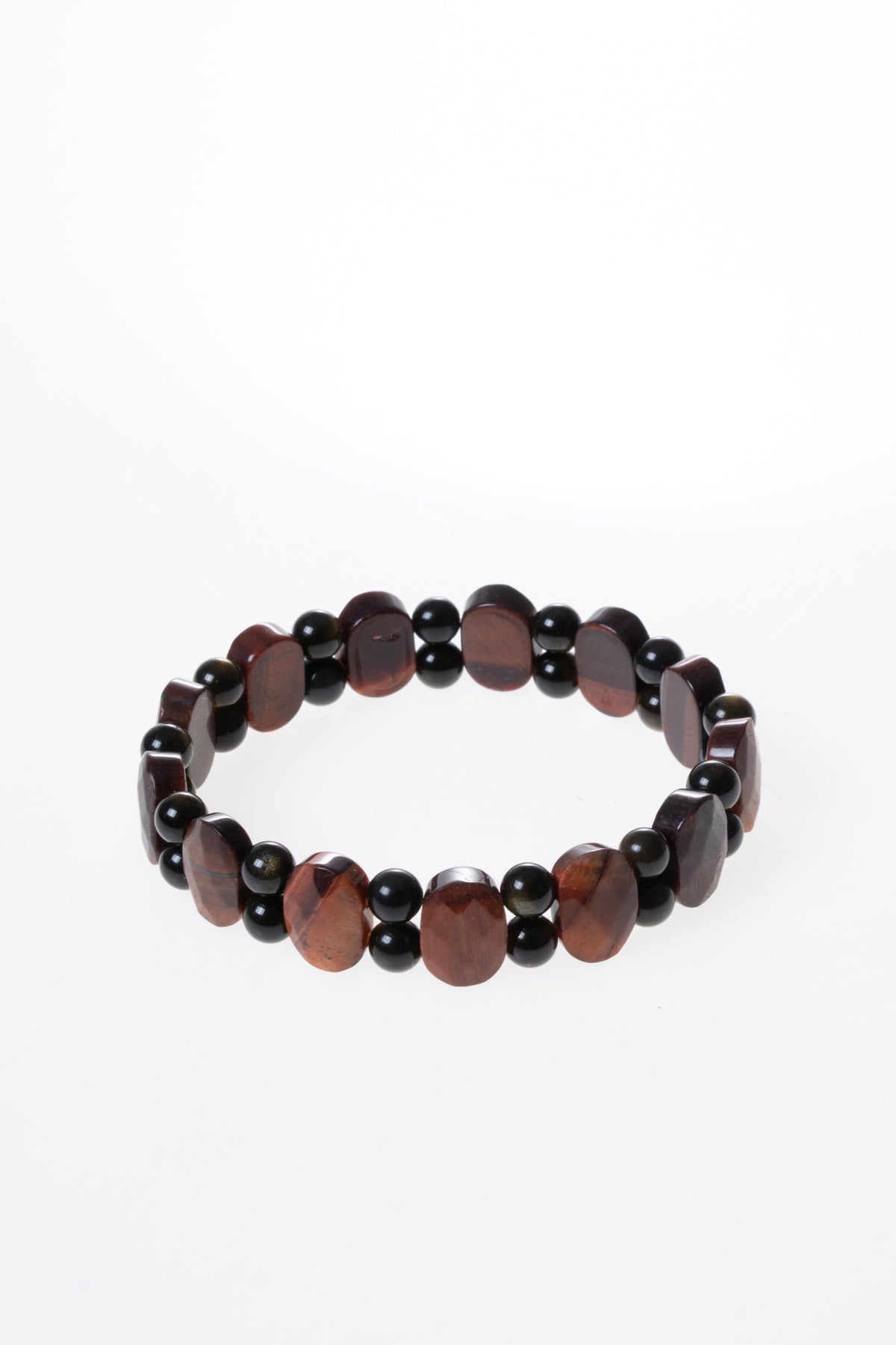 Kaplan Gözü &amp; Obsidyen Geniş Kesim Bileklik