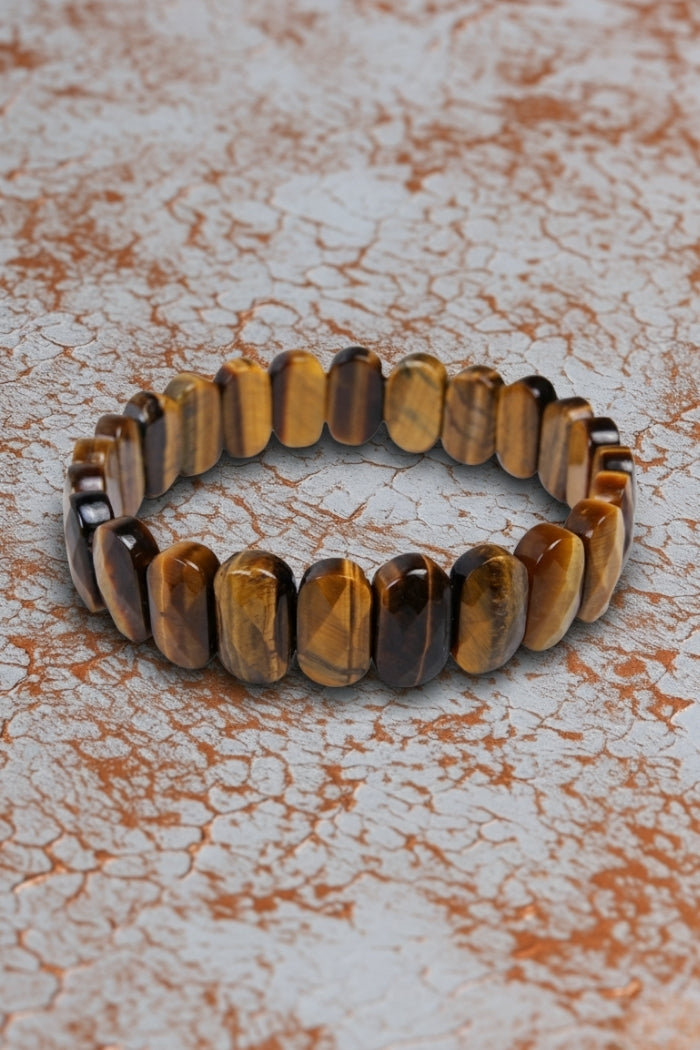 Kaplan Gözü Doğal Taş Geniş Kesim Bileklik 210153