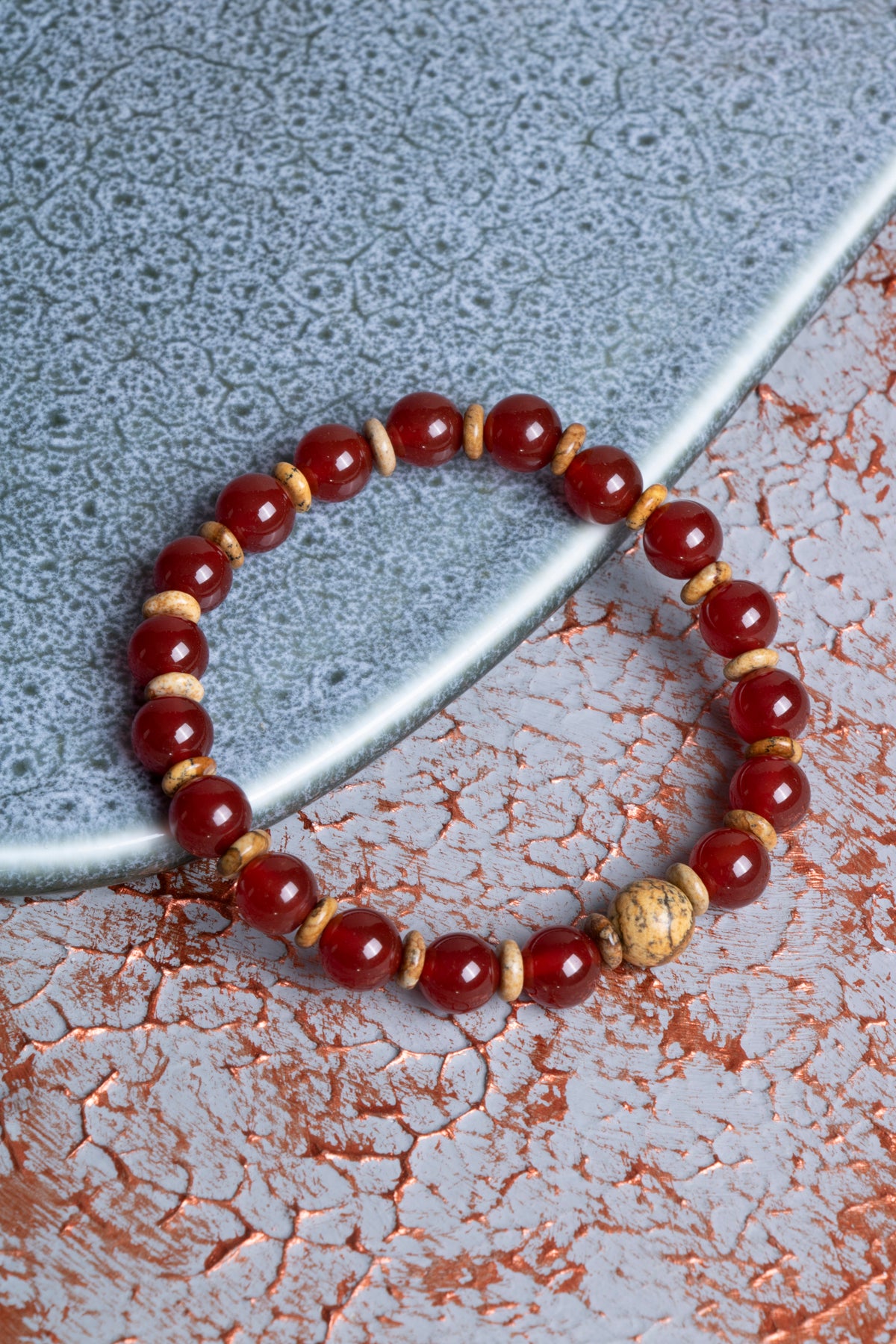 Kırmızı Akik &amp; Jasper Bileklik 8mm