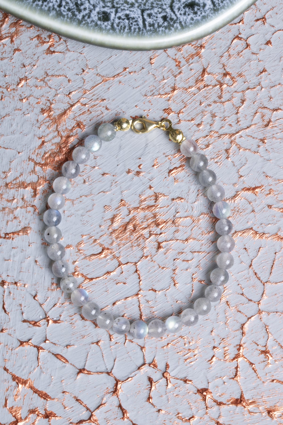 Labradorit &amp; Gümüş Kapama Bileklik