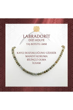Labradorit 6 mm Dizi Doğal Taş Kolye