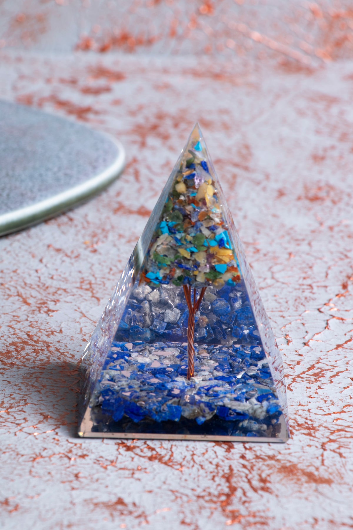 Lapis Lazuli &amp; Çakra Ağaçlı Piramit