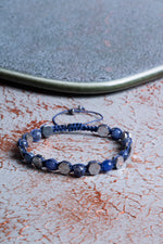 Lapis Lazuli &amp; Hematit Makrome Bileklik