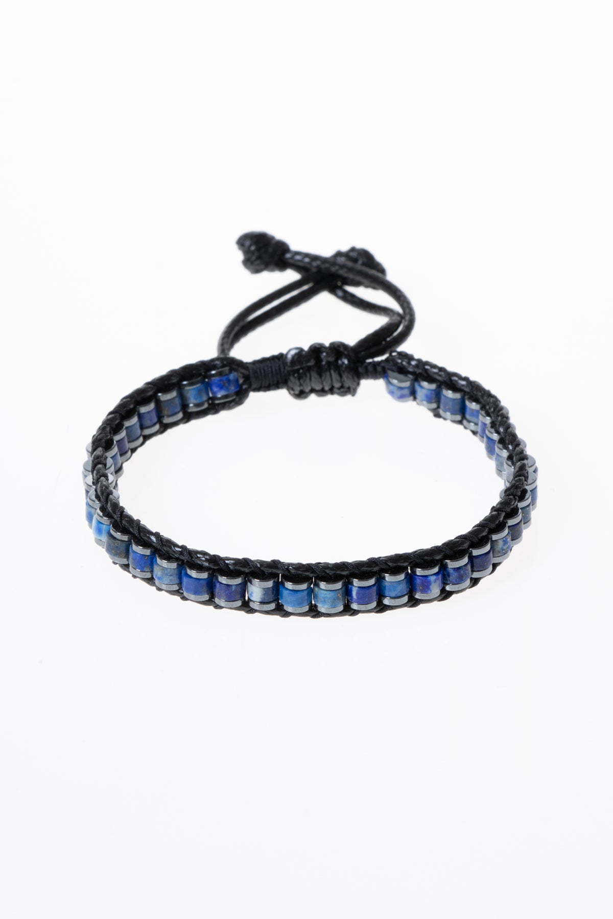 Lapis Lazuli &amp; Hematit Özel Tasarım Makrome Bileklik