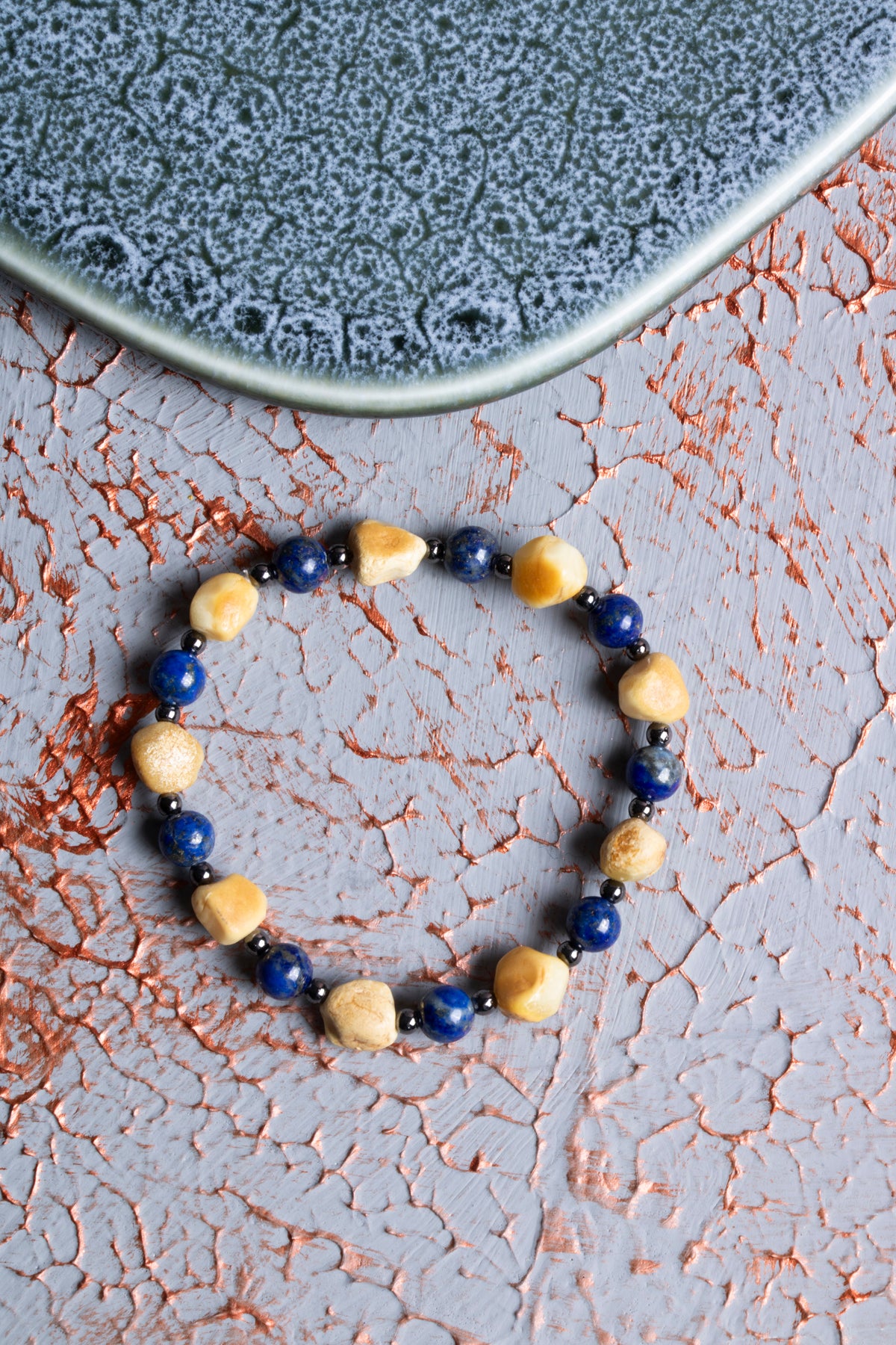 Lapis Lazuli &amp; Kehribar &amp; Hematit Bileklik